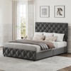 Upholstered Queen Platform Bed Frame with 4 Storage Drawers, PU Leather with Button Tufted, Wooden Slats Support, No Box Spring Needed, Noise-Free - 4 of 4