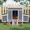Wooden Chicken Coop, Large Chicken Coop for 4-6 Chickens, with 2 Sides Large Nesting Boxes, Outdoor Poultry Cage Rabbit Cage with Ramps & Tray - 2 of 4