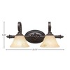 Toltec Lighting Elegante 2 - Light Vanity in  Dark Granite with 7" Italian Marble Shade - 2 of 2