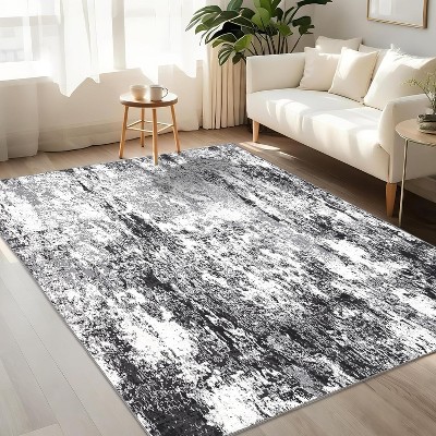 Modern Area Rugs for Living Room Washable Low Pile Thin Soft Rugs for Room Decor Simple Carpet for Office Bedroom