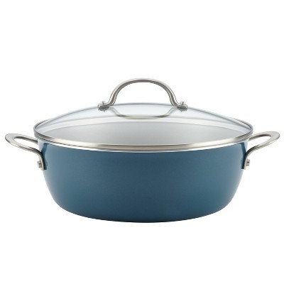 Ayesha Home Collection 7.5qt Porcelain Enamel Nonstick One Pot Meal Stockpot