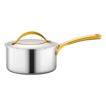 NutriChef 1.5 Quart Sauce Pot Kitchen Cookware W/ Interior Coated Prestige Ceramic Non-Stick Coating