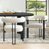 7-Piece Round Dining Table Set, Contemporary Oval Table and 6 Bouclé Upholstered Armchairs Set for Dining Room or Kitchen-Maison Boucle - 3 of 4
