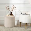 KINWELL Round Upholstered Pouf Ottoman Footrest - 2 of 4