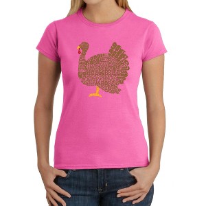 LA Pop Art Thanksgiving - Women's Word Art T-Shirt - 1 of 4