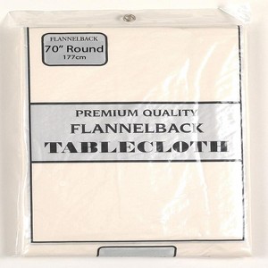 Carnation Home Fashions 70 Round, Vinyl Tablecloth with Polyester Flannel Backing - 70x70" - 1 of 3