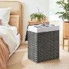 Laundry Hamper Sorter with Lid, 23.8 Gal (90 L) Synthetic Rattan Clothes Laundry Basket Storage with Lid and Handles Removable Liner Laundry Sorter - 2 of 4