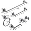 Rbied 6-Piece Thicken Space Aluminum Bathroom Hardware Set (Towel Bar/Towel Ring/Paper Holder/Hook) - 2 of 4