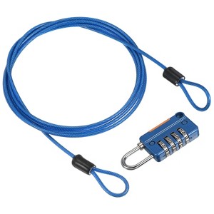 Unique Bargains Locker Luggage Bike 4 Digit Combination Lock with Security Cable Set - 1 of 4