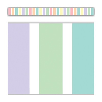 Teacher Created Resources Pastel Pop Stripes Straight Border Trim, 35 Feet (Pack of 6)