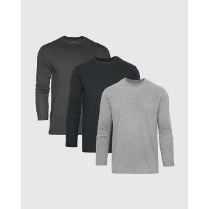 Men's Gray Tones Long Sleeve Crew Neck 3-Pack - True Classic - 1 of 4