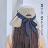 Anna-Kaci Women's Wide Brim Floppy Sun Hat with Contrast Bow Band and Structured Crown - 2 of 2