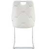 Gulches Set of 4 White Faux Leather Dining Chairs, High Back Upholstered Kitchen Chairs with Gold Mesh Texture, Silver Back Ring - 4 of 4