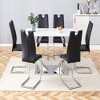 Infurnic Dining Chairs Modern Style Set of 6 Uniquely Designed Chairs, Suitable for Restaurants, Kitchens, Conference Rooms, Black, 15.7"*16"*37.4" - 2 of 4