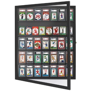 Americanflat Baseball Card Display Case with Polished Plexiglass - 24x31 Trading Card Display Frame Holds Up to 35 Cards - All-Star Collection - Black - 1 of 4
