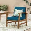 SKRAN Outdoor Accent Club Chair, Acacia Wood Patio Water Resistant Chairs with Thick Cushions & Back  for Coastal Backyard Balcony - 2 of 4