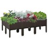 Resenkos Patio Planting Bed, Raised Garden Bed,6 Piece Raised Garden Bed with Legs, Self-Watering Planter Box Raised Bed, Brown - 3 of 4