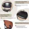 Set of 2 Mid-Century Modern Dining Chair PU Leather Upholstered Dinner Chair with Matte Metal Legs, Italian-Inspired Bentwood Design - Modernluxe - 4 of 4