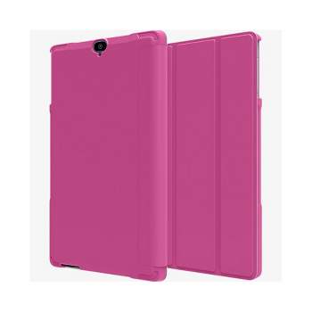 Verizon Folio Case and Tempered Glass Bundle for Ellipsis 8 HD - Pink