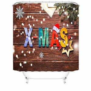 Xmas Shower Curtains for Bathroom Waterproof Fabric Bath Curtain Durable Soft Stylish Bathroom Decor 72x72 Inch - 1 of 1
