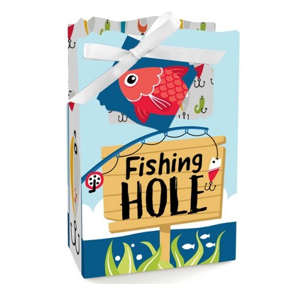 Big Dot of Happiness Let's Go Fishing - Fish Themed Birthday Party or Baby Shower Favor Boxes - Set of 12