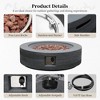 42/56 inch Outdoor Magnesium Oxide Fire Pit Table Propane with Tank Cover and Windshield cover - 4 of 4