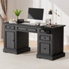 Vipbear 60" Rustic Executive Desk,Wood Computer Office Desk with Drawers & Cabinet, Large Capacity Home Office Desk Workstation for Home,Study,Work - 4 of 4