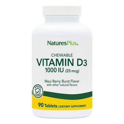 Adult's Chewable Vitamin D3 1000 IU - Maui Berry Burst Flavor by Nature's Plus  -  90 Tablet