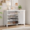 43'' Long Farmhouse Shoe Storage Cabinet with 3 Barn Doors & Adjustable Shelves, Large Capacity  for Entryway Hallway Living Room - 2 of 4