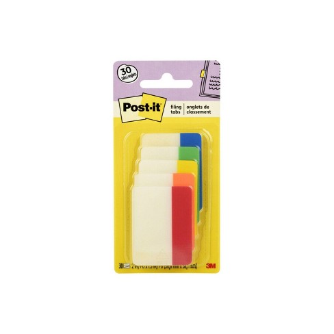 Post-it 30ct 2" Filing Tabs - 5 Assorted Colors - image 1 of 4