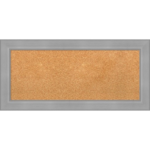 Amanti Art Vista Brushed Nickel Framed Corkboard, Natural Cork - image 1 of 4