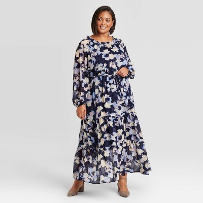 plus size tiered dress with sleeves