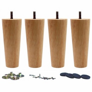 Aoibox Round Solid Wood Furniture Legs Set of 4 6 Inch Tapered Support for Sofa Chair Ottoman Table Easy Install - 1 of 4