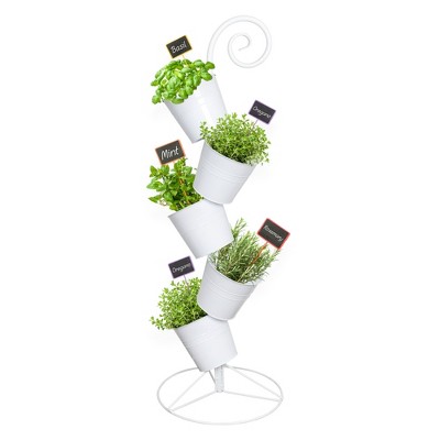 Esterno Hanging Flower Pot Tiered Stand; Metal Outdoor Stacking Planter
