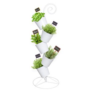 Esterno Hanging Flower Pot Tiered Stand; Metal Outdoor Stacking Planter - 1 of 4