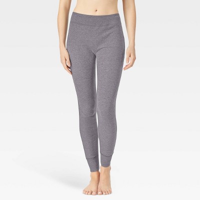 Warm Essentials by Cuddl Duds Women's Retro Ribbed High Waisted Leggings -  Gray XXL