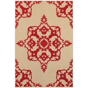 Oriental Weavers Cayman 097R9 Sand/ Red Indoor/Outdoor Area Rug - 3'10" x 5'5" - 1 of 3