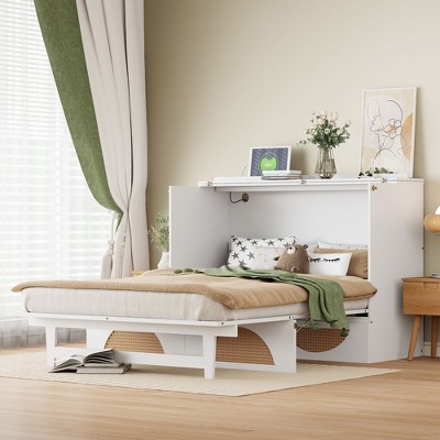 Queen/Full Size Murphy Bed Wall Bed with Large Drawers, USB Ports and Outlets-ModernLuxe