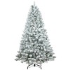 HomeRoots 4' White Full Flocked Fir Christmas Tree With Decorations - 4 of 4