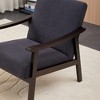 Ridstar Modern Fabric Accent Armchair with High Back & Solid Wood Legs for Living Room & Bedroom-Antique Black - 4 of 4