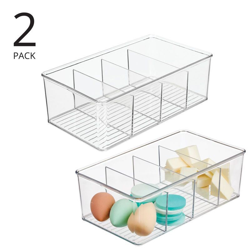 mDesign Plastic Bathroom Divided Storage Organizer Bin Box, 2 of 9