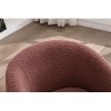 Red Teddy Fabric Swivel Armchair Bucket Chair with Black Powder Coating - 4 of 4