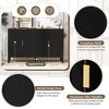 Okak Modern Stripe 4-Door Sideboard Storage Cabinet for Dining Room,Kitchen Pantry Cabinets with Back-of-Door Storage Racks - 3 of 4