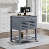 FONTOI Mobile Rolling Kitchen Island, Trolley Serving Cart with Underneath Drawer & Slide-Out Wire Storage Basket, Grey, 22.05"*36.07"*29.93" - 2 of 4