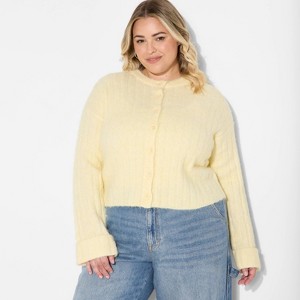 Women's Ribbed Crewneck Cardigan - Wild Fable™ - 1 of 3