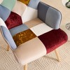 FERPIT Patchwork Upholstered Accent Chair, Living Room Lounge Chair with Wingback and Armrest - 4 of 4