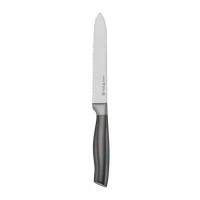 HENCKELS Graphite 13-Piece Knife Set with Block, Kitchen Knife Sharpener, Chef Knife, Steak Knife, Black, Stainless Steel