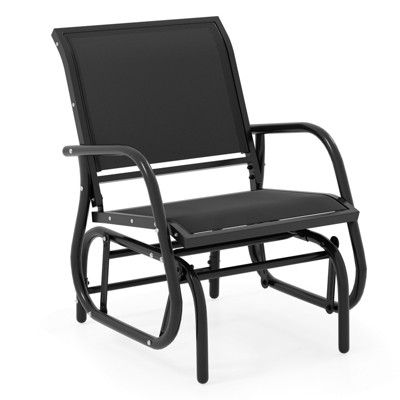Tangkula Rocking Chair w/ Study Metal Frame Comfortable Single Glider Patio Chair