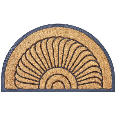 Envelor 18" x 30" Half Round Outdoor Coir Door Mat with Rubber Backing