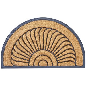 Envelor 18" x 30" Half Round Outdoor Coir Door Mat with Rubber Backing - 1 of 4